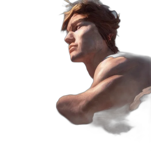 face, creature, concept art, photorealistic transparent PNG cut-out