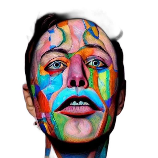 face, mask, watercolor, photorealistic transparent PNG cut-out