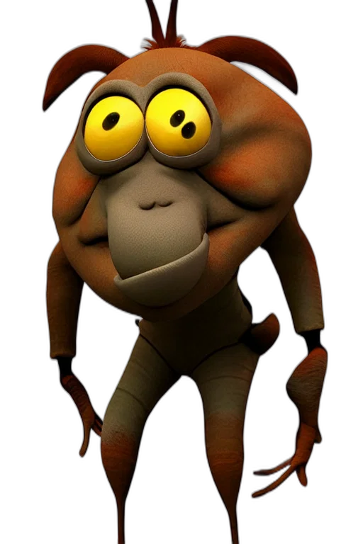 animal, creature, staff, robot, 3d render, concept art, photorealistic, cartoon transparent PNG cut-out