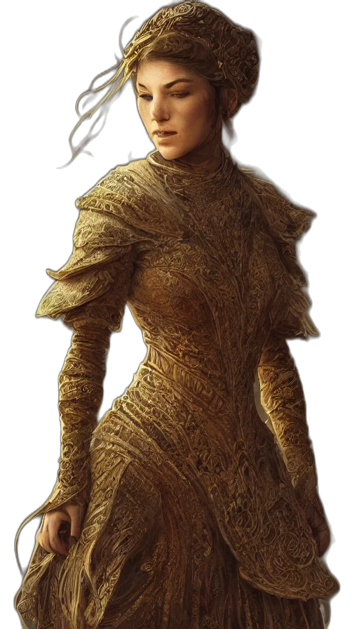 dress, staff, dragon, face transparent PNG cut-out