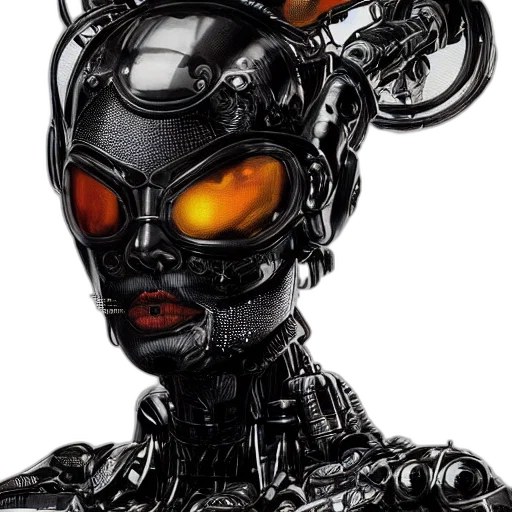 robot, mask, face, cyberpunk, concept art, comic book art, 3d render, vibrant transparent PNG cut-out