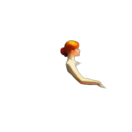 hair, staff, dress, creature transparent PNG cut-out