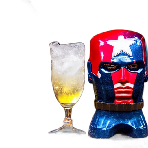 mask, bottle, 3d render, closeup, photorealistic, photograph, glossy, captain transparent PNG cut-out