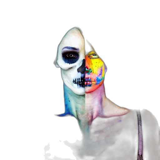 mask, face, robot, creature, watercolor, concept art, 3d render, photorealistic transparent PNG cut-out