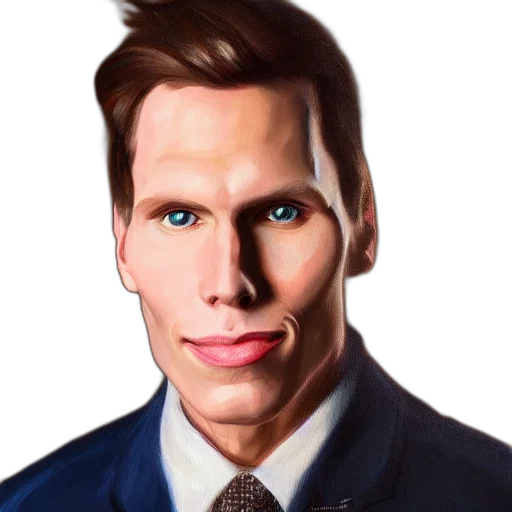 face, hair, mask, jacket, photorealistic, cartoon, 3d render, concept art transparent PNG cut-out