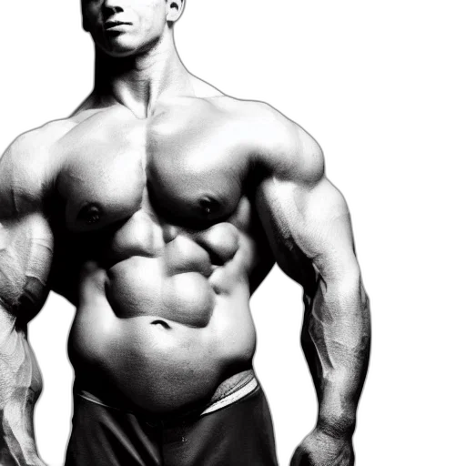 photorealistic, 3d render, grayscale, photo, bodybuilder, very, defined, chin transparent PNG cut-out