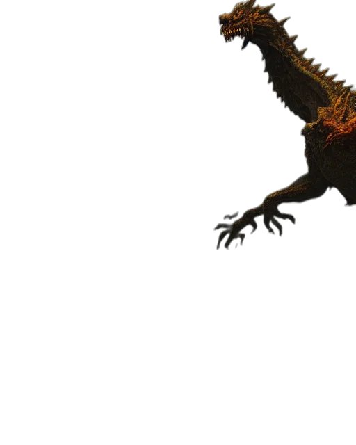 dragon, creature, animal, staff transparent PNG cut-out