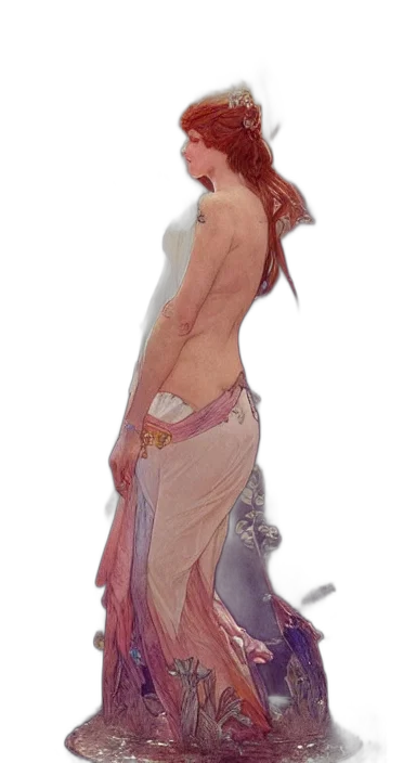 dress, staff, jewelry, concept art transparent PNG cut-out