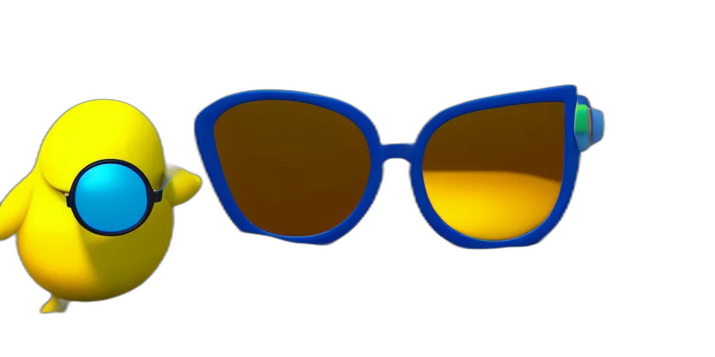 3d render, blue, pixar, render transparent PNG cut-out