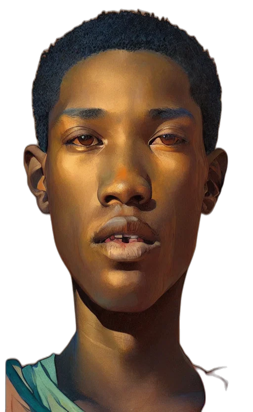 face, mask, crown, creature, photorealistic, concept art, oil painting, fantasy art transparent PNG cut-out