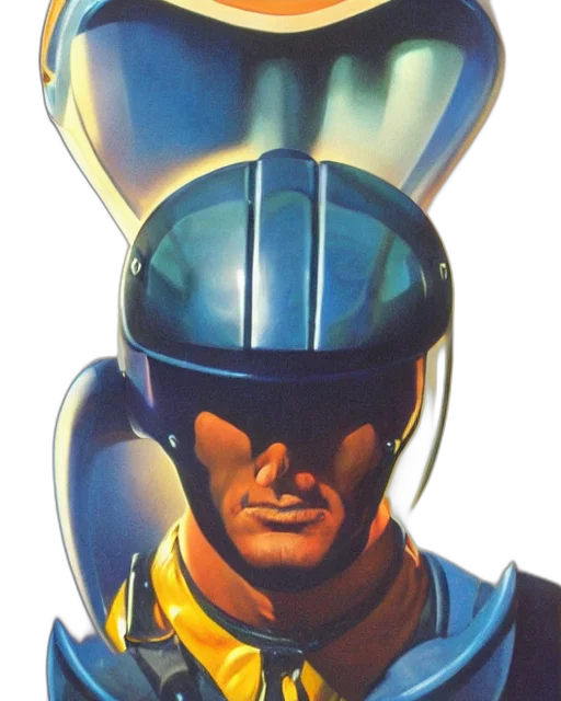 robot, mask, face, staff, concept art, comic book art, vaporwave, cyberpunk transparent PNG cut-out