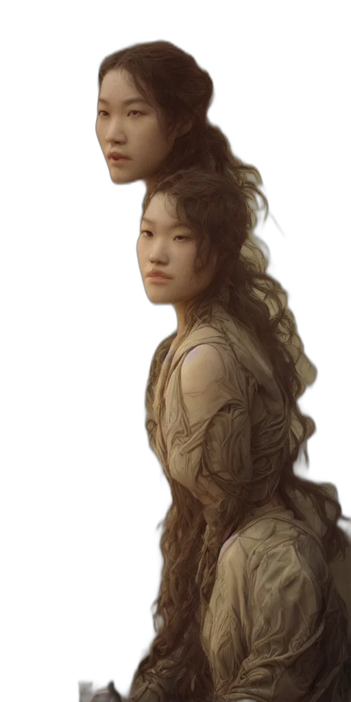 hair, face, dress, crown transparent PNG cut-out