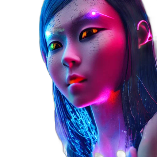 robot, face, mask, jewelry, cyberpunk, concept art, 3d render, photorealistic transparent PNG cut-out