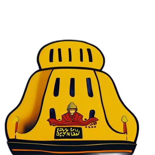 hat, crown, shoes, jacket, concept art, 3d render, yellow, submarine transparent PNG cut-out