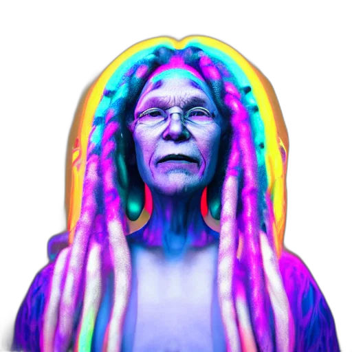 face, creature, cyberpunk, vaporwave transparent PNG cut-out
