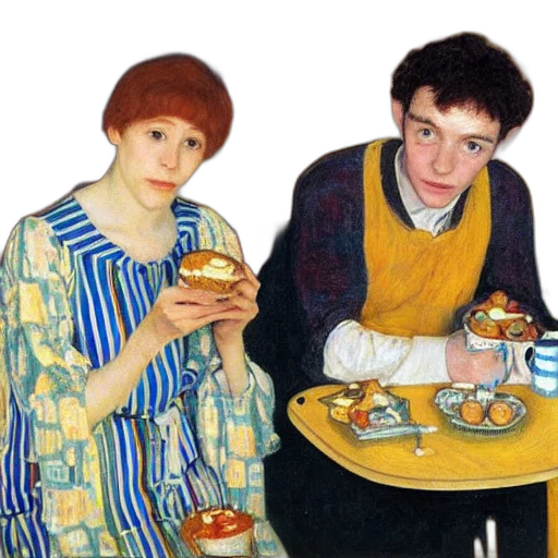 food, dress, photorealistic, oil painting transparent PNG cut-out
