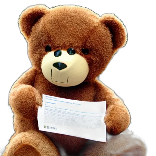 staff, 3d render, teddy, bear transparent PNG cut-out