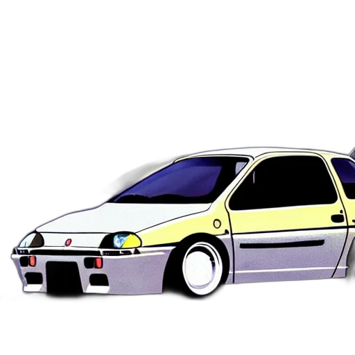 car, concept art, anime, 3d render transparent PNG cut-out
