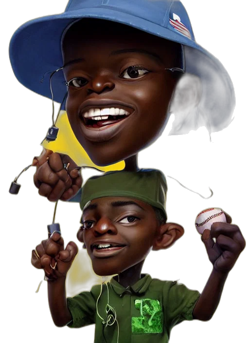 hat, face, concept art, photorealistic, cartoon, 3d render, caricature, style transparent PNG cut-out