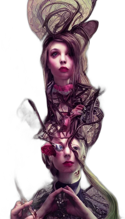 face, mask, fantasy art, photorealistic transparent PNG cut-out