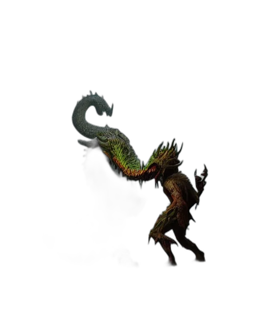 dragon, staff, creature, animal transparent PNG cut-out