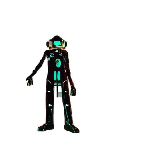 robot, staff, jacket, creature transparent PNG cut-out