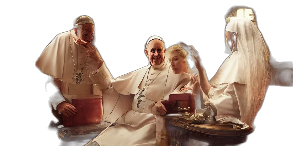 photography, pope, making, touching, sensual, woman, bedroom, deep transparent PNG cut-out