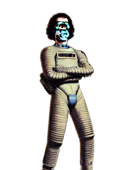 robot, mask, staff, creature transparent PNG cut-out