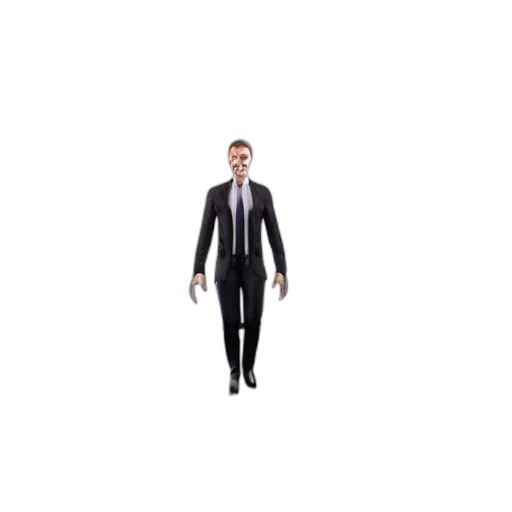 jacket, staff, robot, 3d render, concept art, pixel art, cartoon, photorealistic transparent PNG cut-out