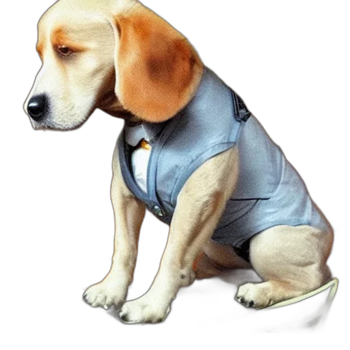 jacket, staff, animal, photorealistic transparent PNG cut-out