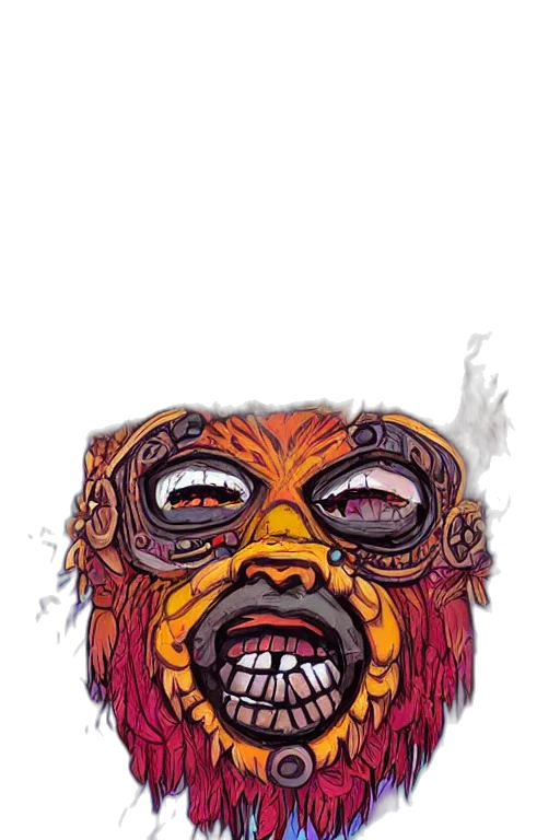 mask, face, creature, jacket transparent PNG cut-out