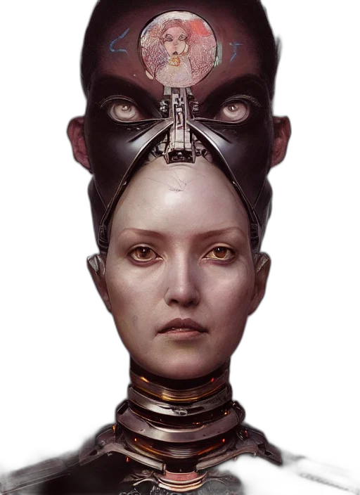 robot, face, mask, crown transparent PNG cut-out
