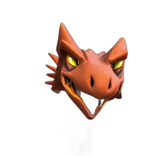 dragon, creature, mask, animal, 3d render, concept art, fantasy art, pixel art transparent PNG cut-out