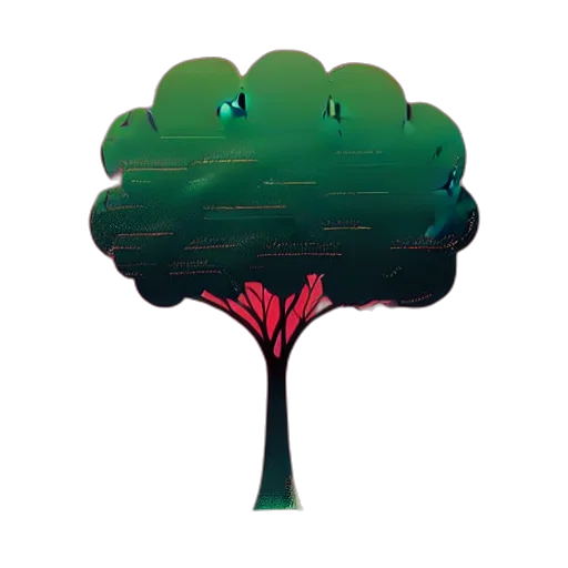 tree, crown, creature, umbrella, pixel art, concept art, 3d render, fantasy art transparent PNG cut-out