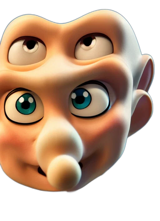 face, mask, robot, 3d render, concept art, photorealistic, handsome, squidward transparent PNG cut-out