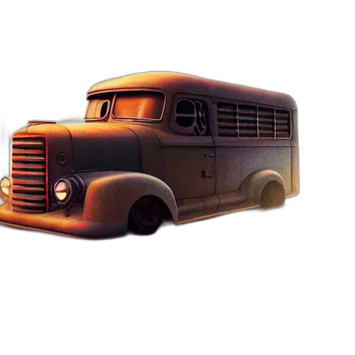 car, weapon, animal, concept art, photorealistic, 3d render, watercolor, retro transparent PNG cut-out