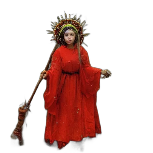 staff, dress, weapon, crown transparent PNG cut-out