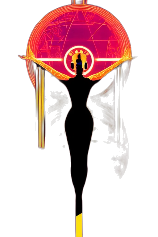 staff, crown, hair, dress, concept art, pixel art, fantasy art, cyberpunk transparent PNG cut-out
