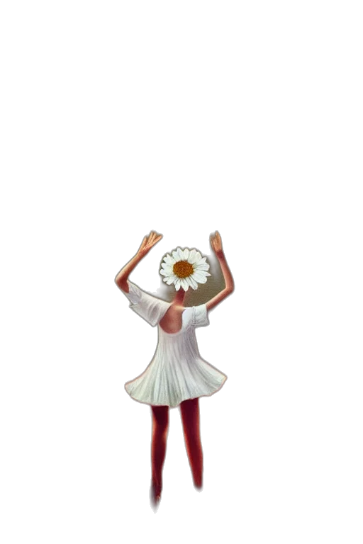 dress, flower, staff, robot, 3d render, concept art, pixel art, cartoon transparent PNG cut-out