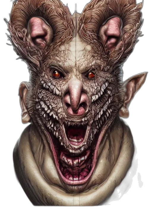 creature, face, animal, mask, concept art, photorealistic, fantasy art, 3d render transparent PNG cut-out
