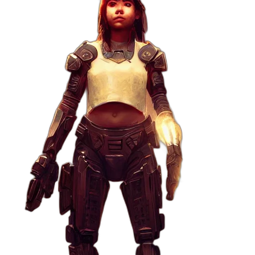 robot, weapon, staff, concept art, 3d render, cyberpunk, fantasy art, golden transparent PNG cut-out