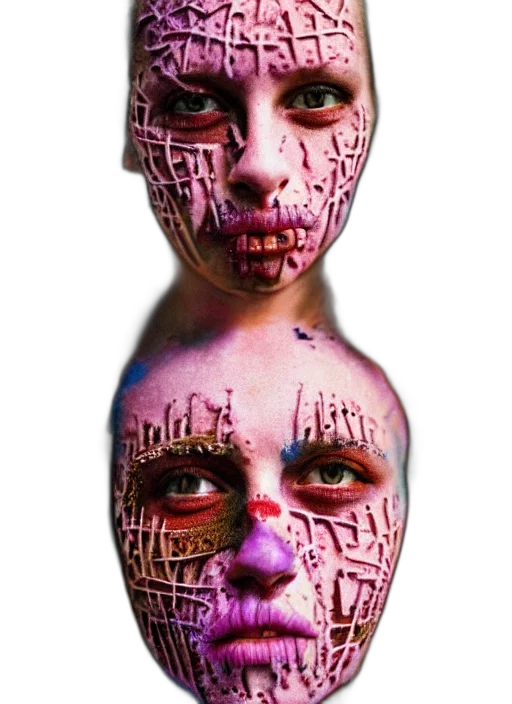 mask, face, jewelry, creature, 3d render, photorealistic, concept art, cyberpunk transparent PNG cut-out