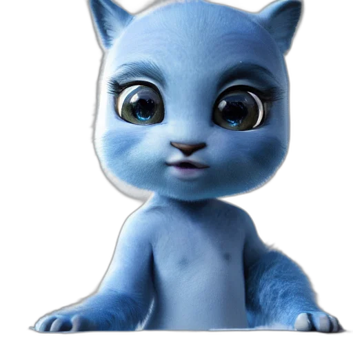 animal, creature, 3d render, concept art, photorealistic, fantasy art, blue, full transparent PNG cut-out