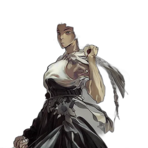 dress, staff, weapon, concept art, fantasy art, comic book art, pixel art, dark transparent PNG cut-out