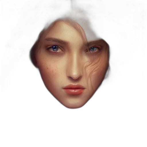 face, mask, hair, crown, photorealistic, 3d render, fantasy art, concept art transparent PNG cut-out