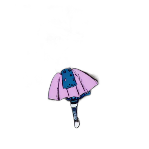 umbrella, jacket, hat, staff transparent PNG cut-out