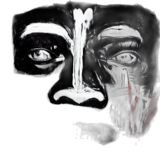 mask, face, robot, creature, pencil sketch, concept art, comic book art, photorealistic transparent PNG cut-out