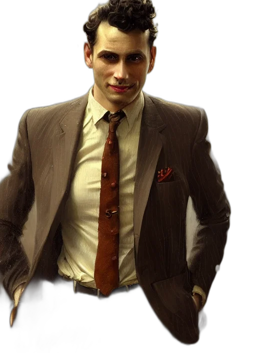 jacket, staff, face, photorealistic transparent PNG cut-out
