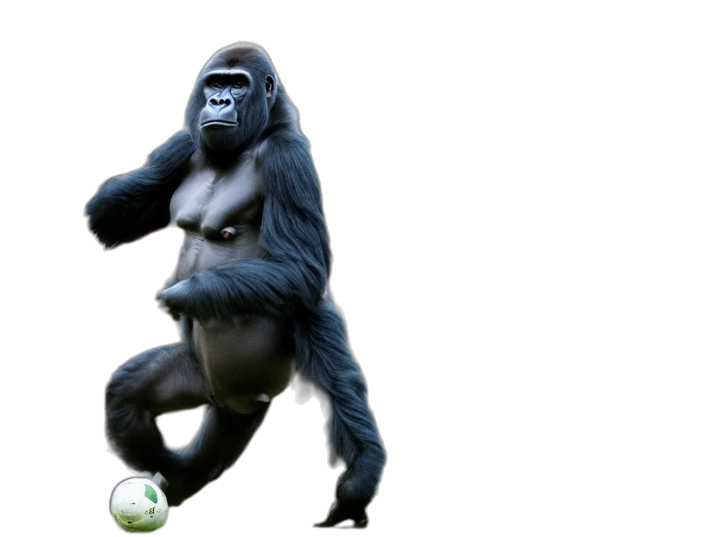 animal, creature, photorealistic, concept art, 3d render, gorilla, jumping, head transparent PNG cut-out