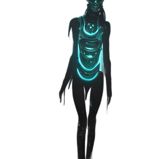 creature, robot, staff, dress, concept art, fantasy art, 3d render, cyberpunk transparent PNG cut-out